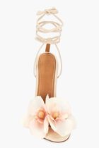 FLOWER BLUSH LEATHER SANDALS