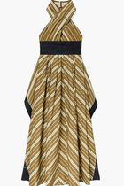 Coffee Stripe Poplin Dress