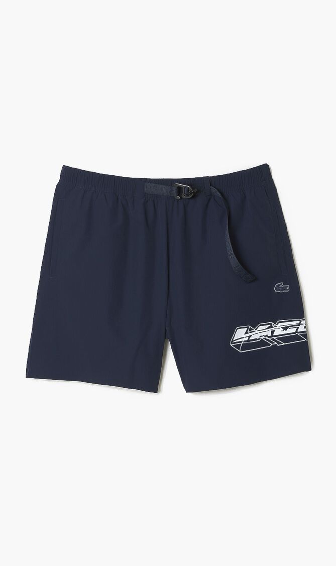 Quick Dry Logo Stripe Swim Trunks