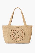 Logo Small Crochet Raffia Tote Bag