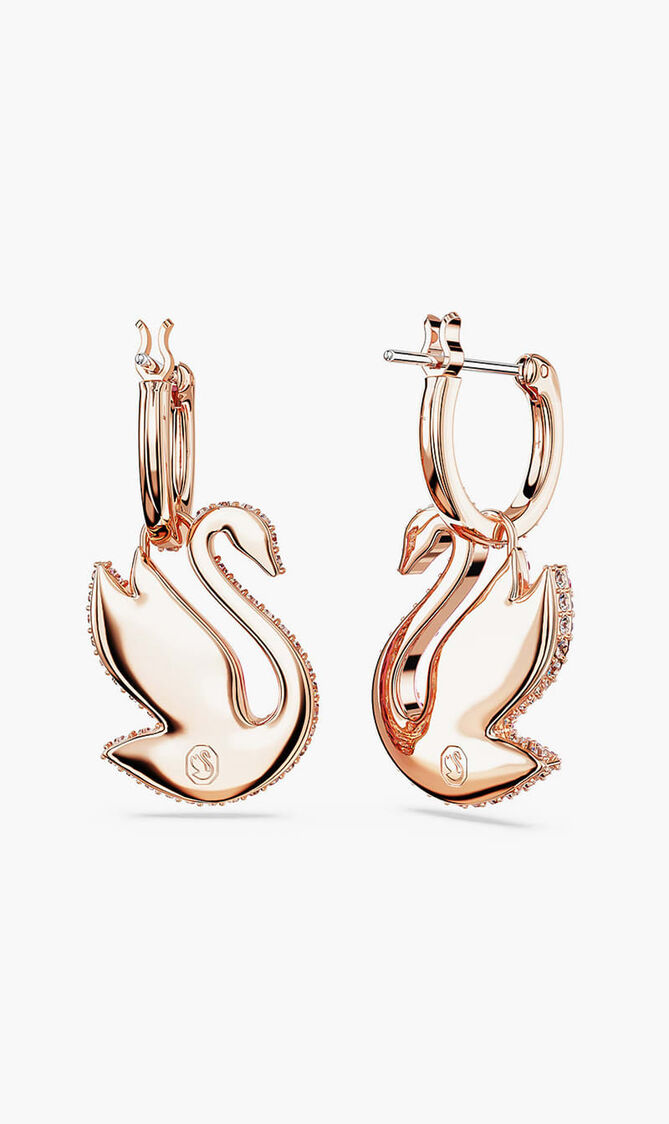 SJC ICONIC SWAN PE HOOP EARRINGS ROS/ROS