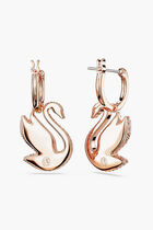 SJC ICONIC SWAN PE HOOP EARRINGS ROS/ROS