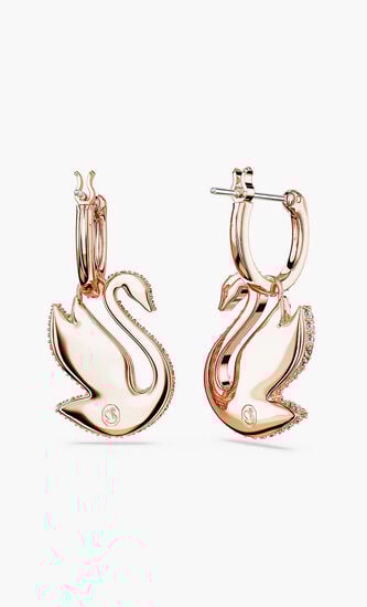 SJC ICONIC SWAN PE HOOP EARRINGS ROS/ROS