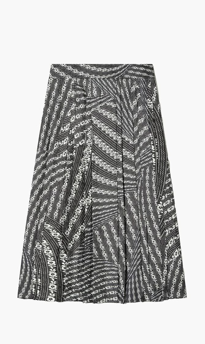 PLEATED SILK SKIRT