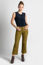 Button Fly Cropped Pants