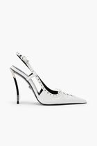 Sling Back Pumps 110 Pointed Lace Up Bows
