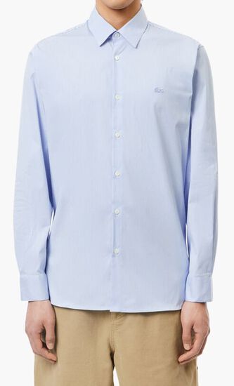Slim Fit Striped Stretch Poplin Shirt