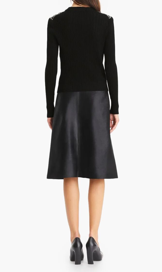 Silk Front Wool Cardigan