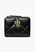 Kira Diamond Quilt Pave Logo Bi-fold Wallet