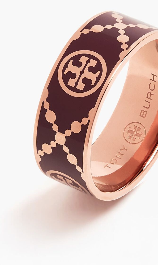 T Monogram Enamel Ring