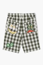 motif-embroidered cotton short