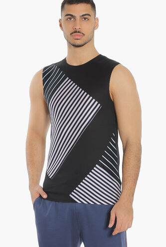 Contrast Stripes Muscle Tee