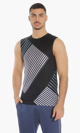 Contrast Stripes Muscle Tee