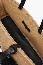 K SIGNATURE FLOWER RAFFIA TOTE