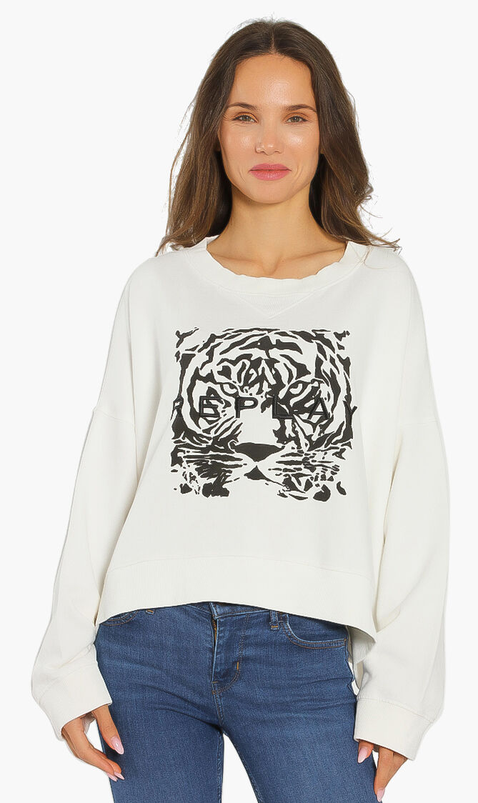Tiger Head Crop Sweatshirt