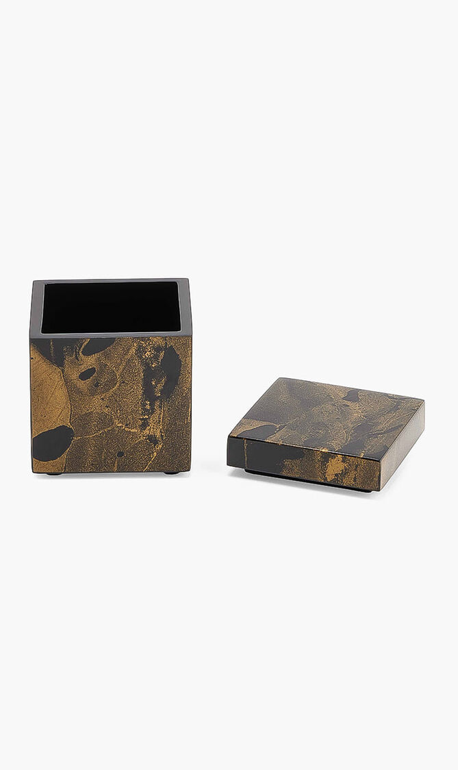 Black Gold Marble Cube Box