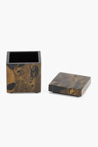 Black Gold Marble Cube Box Black Gold Marble Cube Box