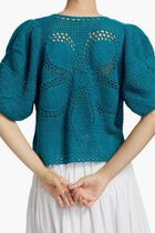 Flower Draw Crochet Cardigan