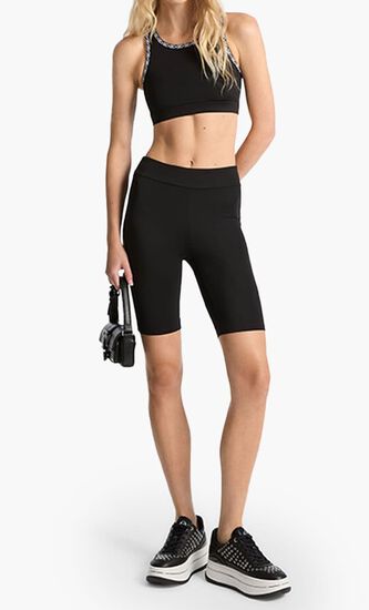 Logo Tape Stretch Biker Shorts