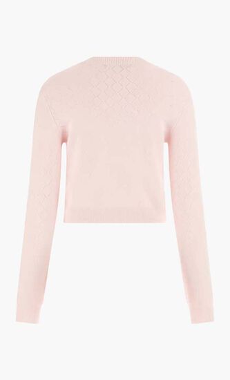 Open Knit Cropped Cardigan Sweater