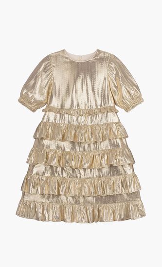 GOLD METALLIC FRILL DRESS