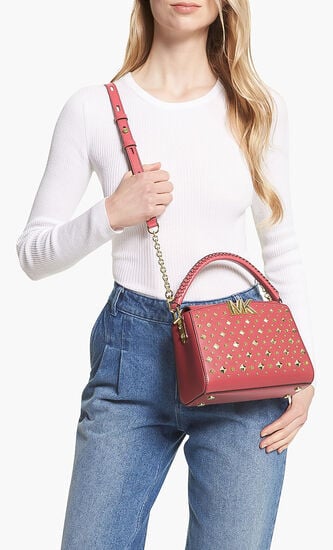Karlie Leather Studded Crossbody Bag