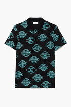 Globe Print Polo Shirt