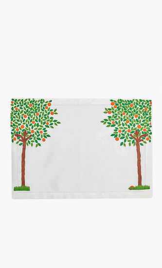 Orange Tree Placemat, White