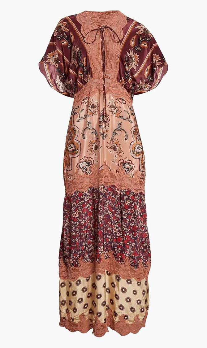 Glam Tapestry Laces Maxi Dress