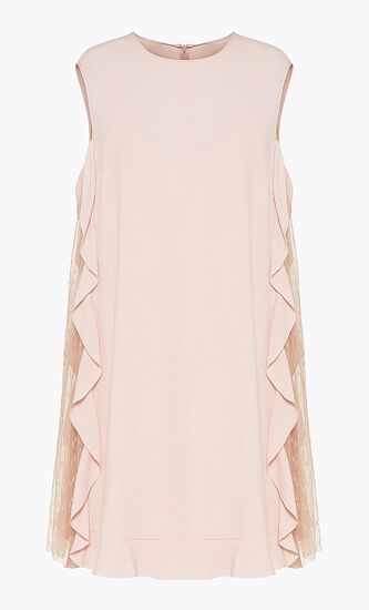 Ruffle Detail Silk Dress