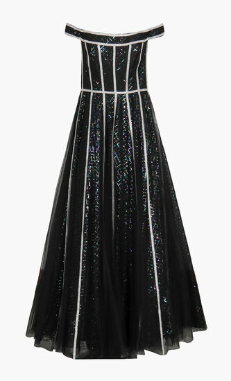 Crystal Embellished Gown Dress