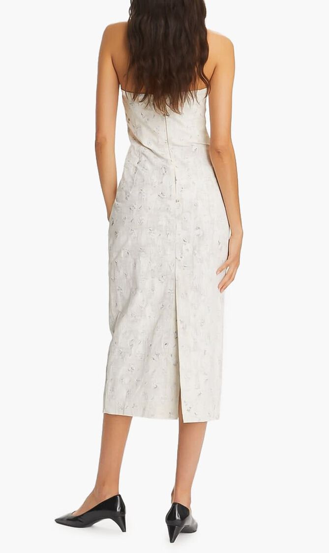 EMBELLISHED LINEN DRESS