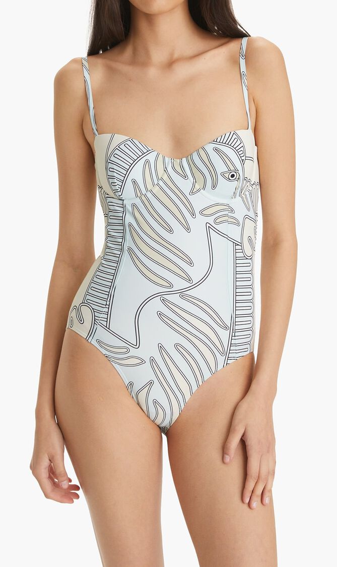 Printed Underwire Bikini One-Piece