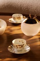 Vegetal Or Tea Cup & Saucer Gold