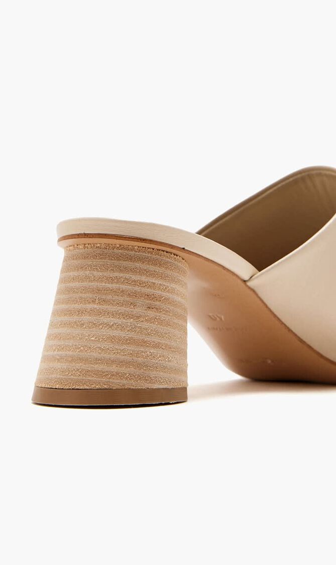 HEELED MULE CRACKLED LEATHER