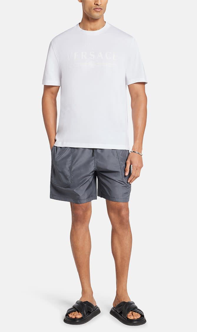 SWIM SHORTS TEX NYLON REVERSIBLE BAROCCO + TEX SOLID