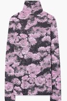 Printed Jersey Turtleneck