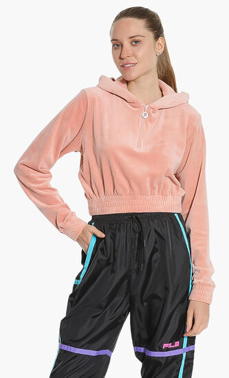Aaral Velour Crop Hoodie