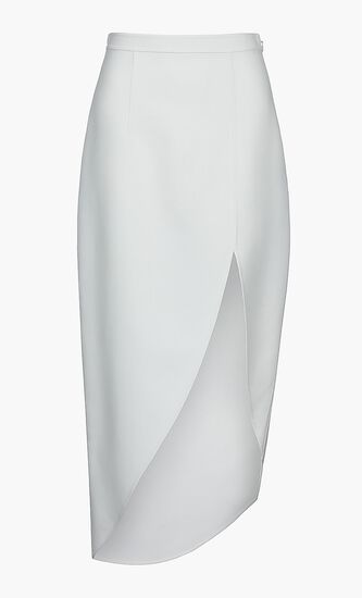 Wool Crepe Elliptical Skirt