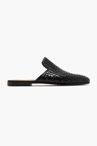 Woven leather slippers