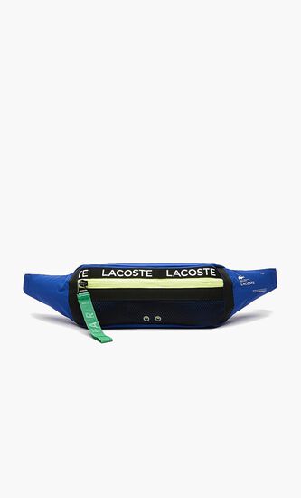 Logo Band Color Block Nylon Waist Bag