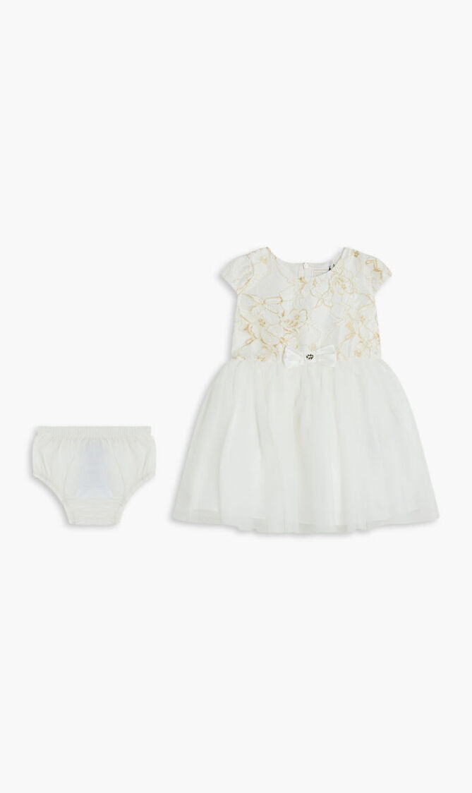 SET MIXED FABRIC SS DRESS+PANT