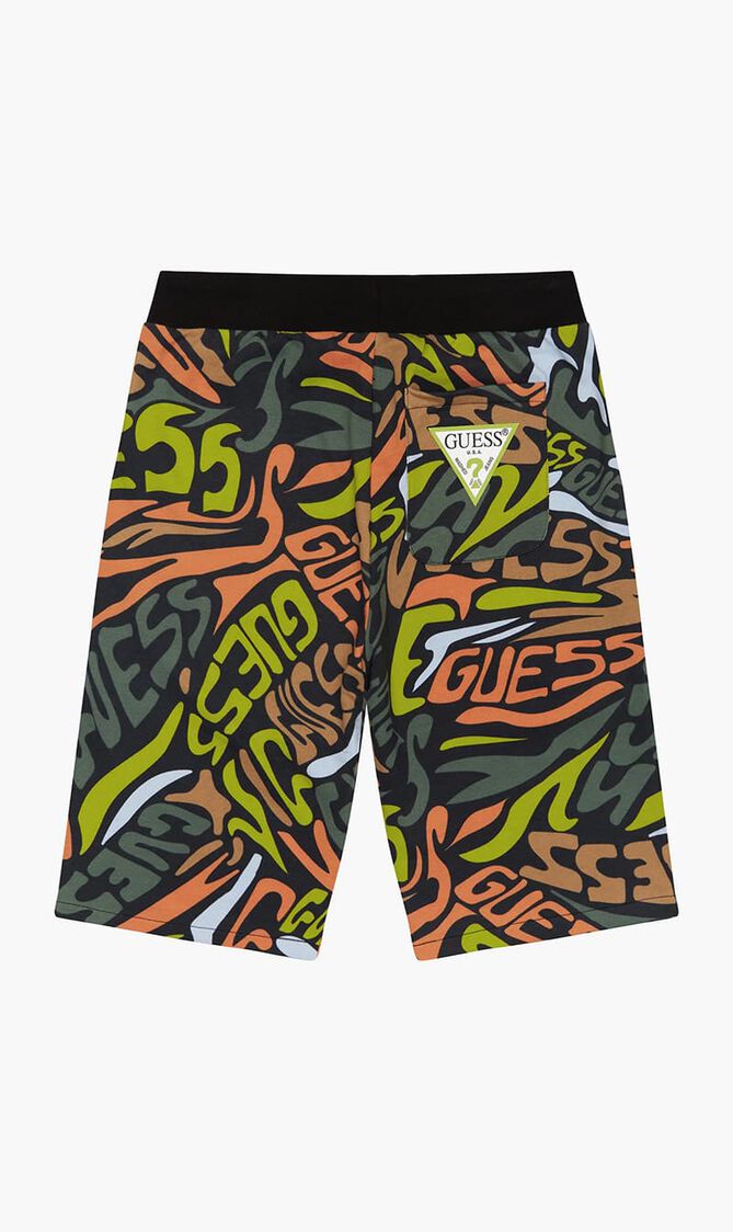 Black Multi Logo Active Shorts