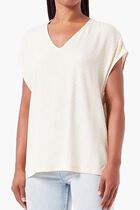 Wave Border V-Neck Blouse