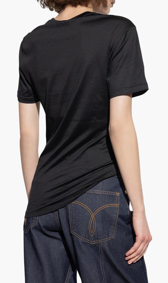 T SHIRT VERSACE LOGO SILK YD COTTON MIX JERSEY