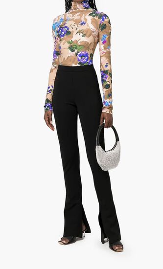 CREPE JER SPLIT LEGGINGS BLACK NO COLOR