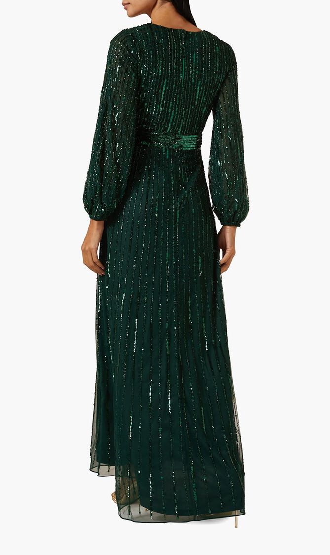 Sequinned Wrap Gown