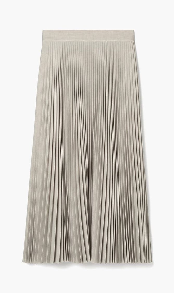 PLEATED MELANGE VISCOSE SKIRT