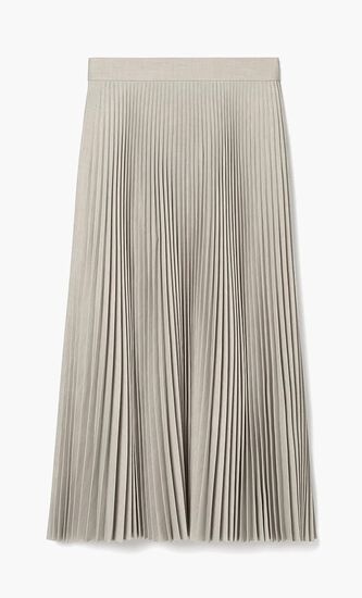 PLEATED MELANGE VISCOSE SKIRT
