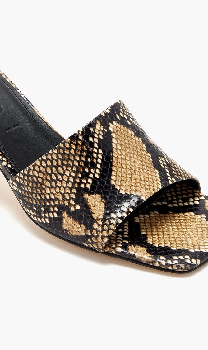 JESSIE SNAKE PRINT CALF LEATHER HAZELNUT